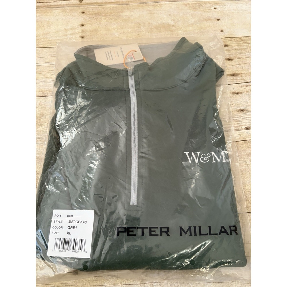 Peter Millar Crown Sport 1/4 Zip Pullover XL Green William‎ & Mary College New